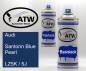 Preview: Audi, Santorin Blue Pearl, LZ5K / 5J: 400ml Sprühdose + 400ml Klarlack - Set, von ATW Autoteile West.